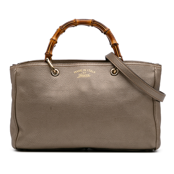 Pre-Loved Gucci Medium Calfskin Bamboo Shopper Satchel - Picture 1 of 12